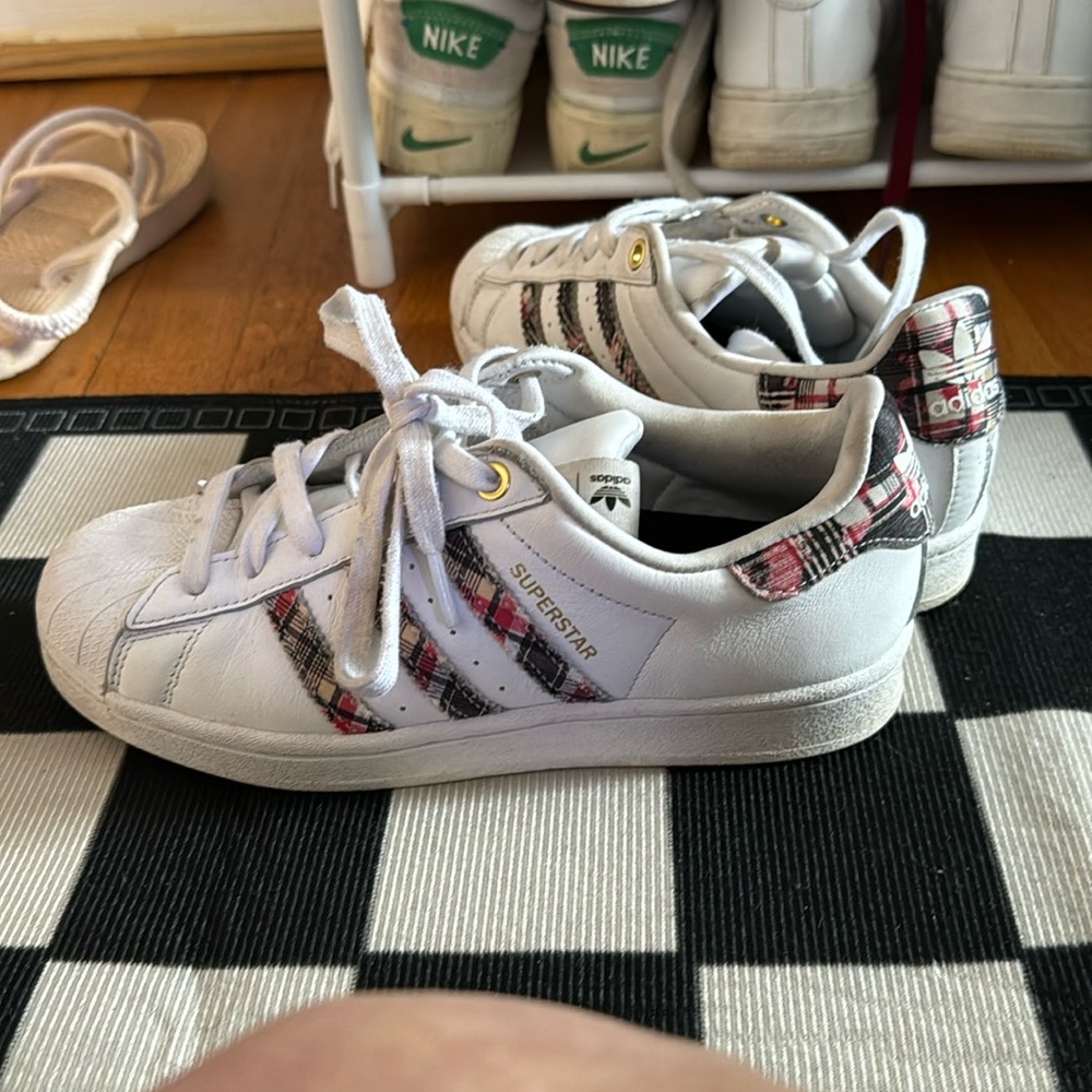 Plaid adidas superstars